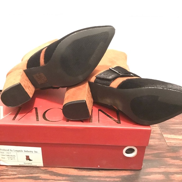 NIB Mackin J Vintage Style Boots Camel/Black - Picture 8 of 8